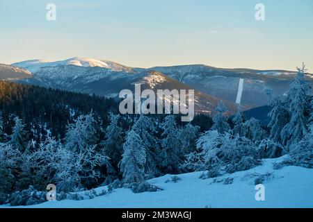 Blick von Labska bouda , 15. Januar 2022 (CTK Photo/Marek Spilka) Stockfoto