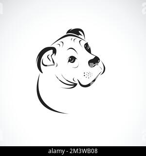 Vektor eines Hundekopfes (Dogge oder Deutscher Mastiff oder Dänischer Hund) auf weißem Hintergrund. Haustier. Tier. Leicht editierbare Vektorgrafik mit Ebenen. Stock Vektor