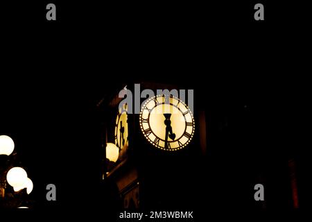 Dampfuhr bei Nacht in Gastown, Vancouver Stockfoto