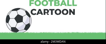 Cartoon-Fußballdesign auf grünem Gras isoliert mit weißem Hintergrund Stock Vektor