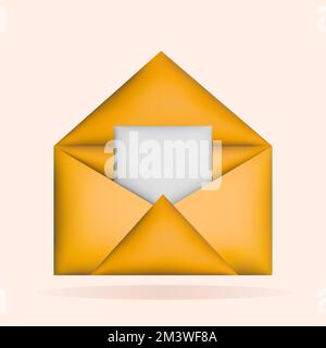 3D Umschlag oder neue Nachricht. Social-Media-Marketingkonzept. Darstellung der Vektordarstellung Stock Vektor