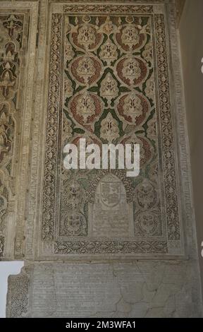 Sephardisches Museum. Das Hotel befindet sich in der Synagoge El Transito, die im 14.. Jahrhundert erbaut wurde. Innenausstattung. Toledo. Kastilien-La Mancha. Spanien. Stockfoto