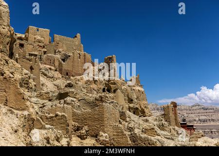 Eine archäologische Stätte mit Relikten aus der Guge-Dynastie in Tibet, China Stockfoto