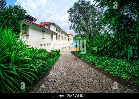 Fort Canning Center im Fort Canning Park. Dieser Park ist ein Wahrzeichen auf einem Hügel in Singapur. Stockfoto