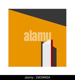 Ein abstraktes architektonisches Design eines modernen minimalistischen Hauses Stock Vektor