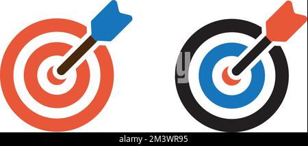 Eine Vektordarstellung eines Bogenschießziels mit Pfeil Stock Vektor