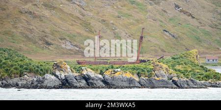 Altes Schiffswrack der Bayard in Ocean Harbour, Südgeorgien Stockfoto