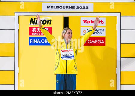 Melbourne, Australien. 17.. Dezember 2022. Emma McKeon aus Australien feiert die Goldmedaille im Freestyle Women Final 50m während der FINA Swimming Short Course World Championships im Melbourne Sports and Aquatic Centre in Melbourne, Australien, am 17.. Dezember 2022. Foto Giorgio Scala/Deepbluemedia/Insidefoto Credit: Insidefoto di andrea staccioli/Alamy Live News Stockfoto