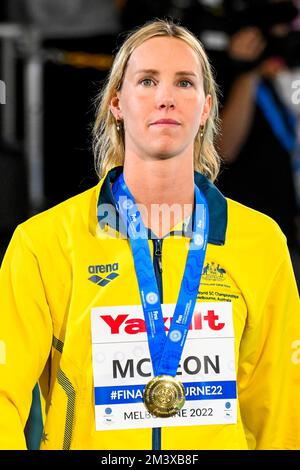 Melbourne, Australien. 17.. Dezember 2022. Emma McKeon aus Australien feiert die Goldmedaille im Freestyle Women Final 50m während der FINA Swimming Short Course World Championships im Melbourne Sports and Aquatic Centre in Melbourne, Australien, am 17.. Dezember 2022. Foto Giorgio Scala/Deepbluemedia/Insidefoto Credit: Insidefoto di andrea staccioli/Alamy Live News Stockfoto