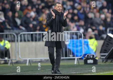 Hull City Manager Liam RoSenior während des Sky Bet Championship-Spiels Hull City vs Sunderland im MKM Stadium, Hull, Großbritannien, 17.. Dezember 2022 (Foto: James Heaton/News Images) Stockfoto