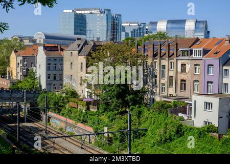 Vue sur le parlement europeen a Etterbeek | Blick auf das Europäische Parlament Stockfoto