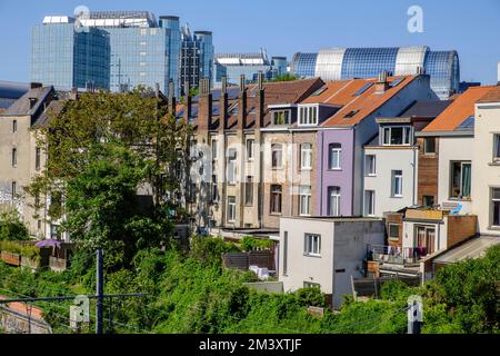 Vue sur le parlement europeen a Etterbeek | Blick auf das Europäische Parlament Stockfoto