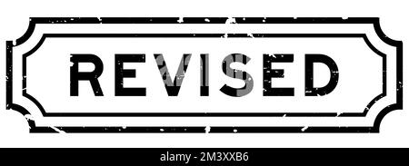 Grunge schwarz überarbeitet Wort Gummi Stempel auf weißem Hintergrund Stock Vektor