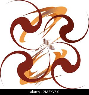 Eine Blume, eine minimale grafische Illustration. Für Poster, Broschüren, Printmedien und Deckblätter. Stock Vektor