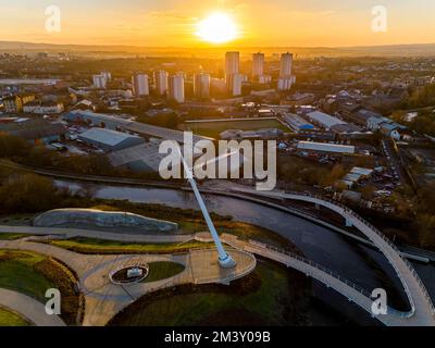 Stockingfield Bridge Park by the Forth & Clyde Canal, Glasgow, Schottland, Großbritannien Stockfoto