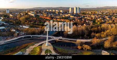 Stockingfield Bridge Park by the Forth & Clyde Canal, Glasgow, Schottland, Großbritannien Stockfoto