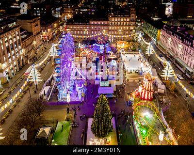 Glasgow Christmas Lights, George Square, Glasgow, Schottland, Großbritannien Stockfoto