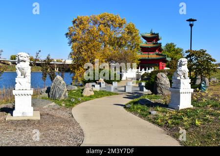 Robert D. Ray Asian Garden des Moines Stockfoto