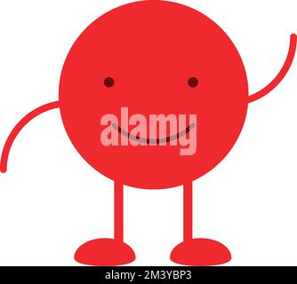 Eine Vektordarstellung eines Symbols mit einem lächelnden roten Gesicht auf einem weißen Hintergrund. Stock Vektor