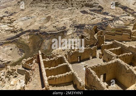 Ein Blick aus der Vogelperspektive auf die Relikte der Guge-Dynastie in Zhada County, der Präfektur Ali, Tibet, China Stockfoto