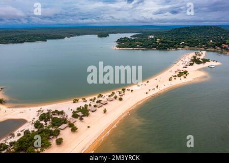 Langer Sandstrand in Alter do Chao entlang des amazonas, para, Brasilien Stockfoto