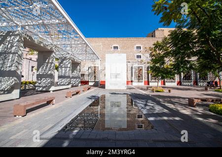 Modernes Gebäude, La Patria Oriente Platz, Aguascalientes, Mexiko Stockfoto