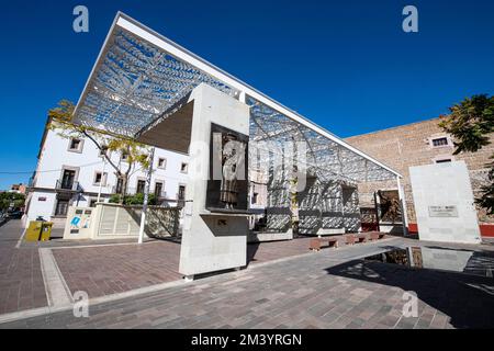 Modernes Gebäude, La Patria Oriente Platz, Aguascalientes, Mexiko Stockfoto