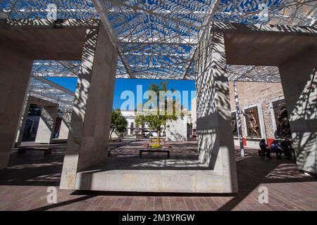 Modernes Gebäude, La Patria Oriente Platz, Aguascalientes, Mexiko Stockfoto