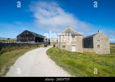 Olfarmhouse, Island of Lundy, Bristol Channel, Devon, England, Vereinigtes Königreich Stockfoto