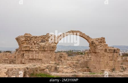 Saranda Kolones im Ausgrabungsgebiet in Pafos, Paphos, Zypern Stockfoto