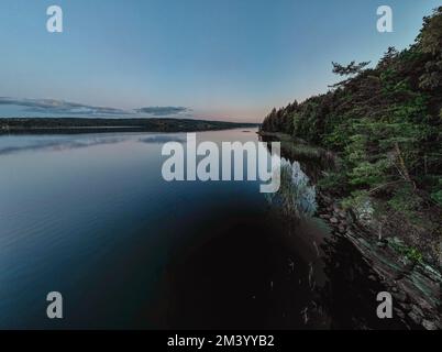 Luftaufnahme auf den Lygnersee in der Nähe von Satila, Schweden Stockfoto