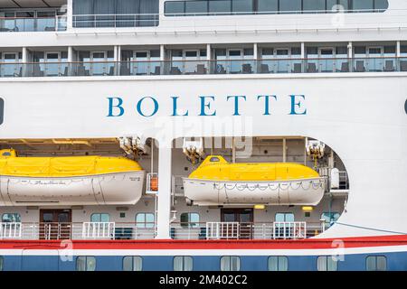 Göteborg, Schweden - september 24 2022: Flred Olsen Lines Kreuzfahrtschiff Bolette im Hafen von Göteborg Stockfoto