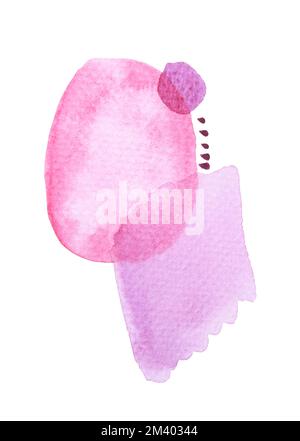 Abstrakte Kreiskunst in Pink und Lila auf weißem Hintergrund Stockfoto