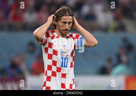 Luka MODRIC (CRO), Geste, skeptisch, Action, Einzelbild, Schneide ein einzelnes Motiv, eine halbe Figur, eine halbe Figur. Drittes Spiel, Spiel für 3.. Platz, Spiel 63, Kroatien (CRO) - Marokko (MÄRZ) 2-1 am 12.17.2022, Khalifa International Stadium Fußball-Weltmeisterschaft 20122 in Katar von 11/20 bis 18.12.2022 ? Stockfoto