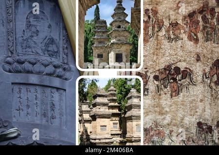 Pagodenwald im Shaolin-Tempel in China Stockfoto