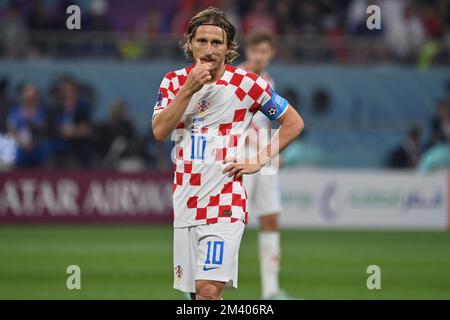 Luka MODRIC (CRO), Geste, skeptisch, Action, Einzelbild, Schneide ein einzelnes Motiv, eine halbe Figur, eine halbe Figur. Drittes Spiel, Spiel für 3.. Platz, Spiel 63, Kroatien (CRO) - Marokko (MÄRZ) 2-1 am 12.17.2022, Khalifa International Stadium Fußball-Weltmeisterschaft 20122 in Katar von 11/20 bis 18.12.2022 ? Stockfoto