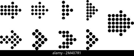 Stellen Sie die gepunkteten Pfeile ein. Pfeilsymbol Richtung, Position, Anzeigezeichen Schablone, Pfeil, Winkel, Pfeil Für Computersymbole. Stock Vektor