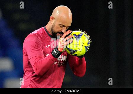 Neapel, Italien. 17.. Dezember 2022. Pepe Reina, Spieler von Villareal, während eines Freundschaftsspiels zwischen Neapel und Villareal Endergebnis, Napoli 2, Villareal 3. Spiel im stadion diego armando maradona. Neapel, Italien, 17. Dezember 2022. (Foto: Vincenzo Izzo/Sipa USA) Guthaben: SIPA USA/Alamy Live News Stockfoto