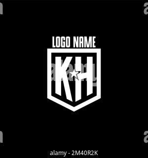 KH Erstmaliges Gaming-Logo mit Abschirmung und Star-Style-Design als Inspiration Stock Vektor