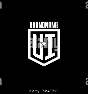 Das ursprüngliche Gaming-Logo der UI wurde von einem Shield inspiriert und vom Star-Design inspiriert Stock Vektor