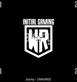 WR-Logo mit Abschirmung und Star-Style-Design als Inspiration Stock Vektor
