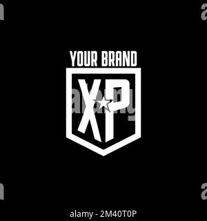 Das ursprüngliche Gaming-Logo von XP wurde von einem Shield inspiriert und vom Star-Design inspiriert Stock Vektor