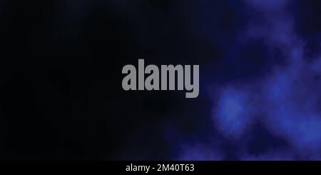 Wasserfarbener blauer Hintergrund mit Raucheffekt, dunkelblauer Hintergrund mit Grunge-Hintergrundstruktur, farbenfrohe, hellblaue Tinte abstrakte Wasserfarbe Stock Vektor