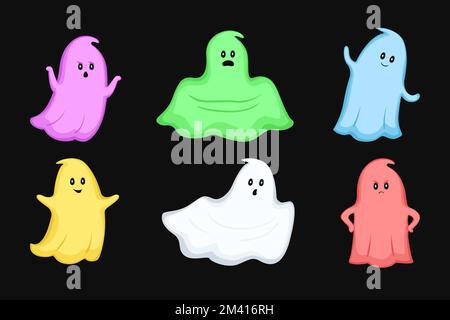 Set aus verschiedenen Farben Geist. Vektordarstellung. Stock Vektor