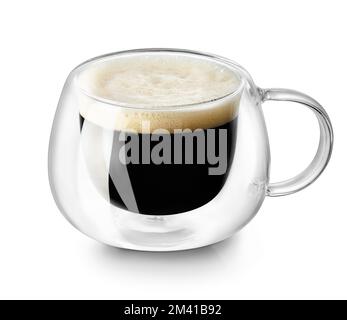 Eine Tasse Espresso, isoliert auf weißem Hintergrund Stockfoto