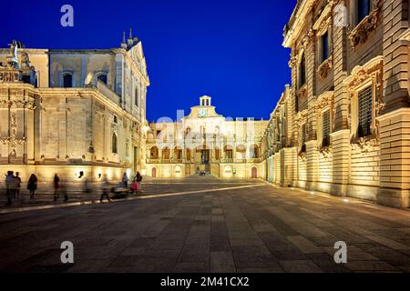 Apulia Puglia Salento Italien. Lecce. Kathedrale Maria Santissima Assunta und St. Orontius Stockfoto