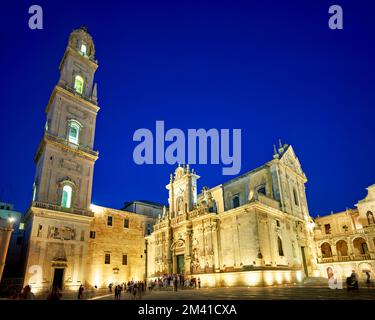 Apulia Puglia Salento Italien. Lecce. Kathedrale Maria Santissima Assunta und St. Orontius Stockfoto