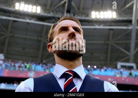 Dateifoto vom 07.-07-2018 von England Manager Gareth Southgate, der als englischer Manager, die Nachrichtenagentur der PA, weiterbleiben soll. Ausgabedatum: Sonntag, 19. Dezember 2022. Stockfoto