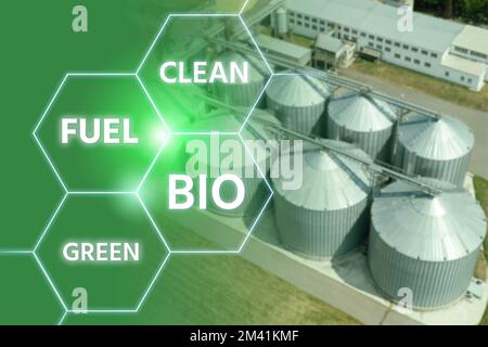 Kohlenstoffneutrales Konzept zur Dekarbonisierung von Biokraftstoffen Stockfoto