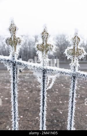 Frost an den Eisernen Toren Stockfoto